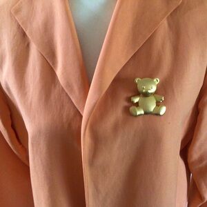 Bundle 2 for $10 Gold Tone Teddy Bear Moveable Head Brooch Pin